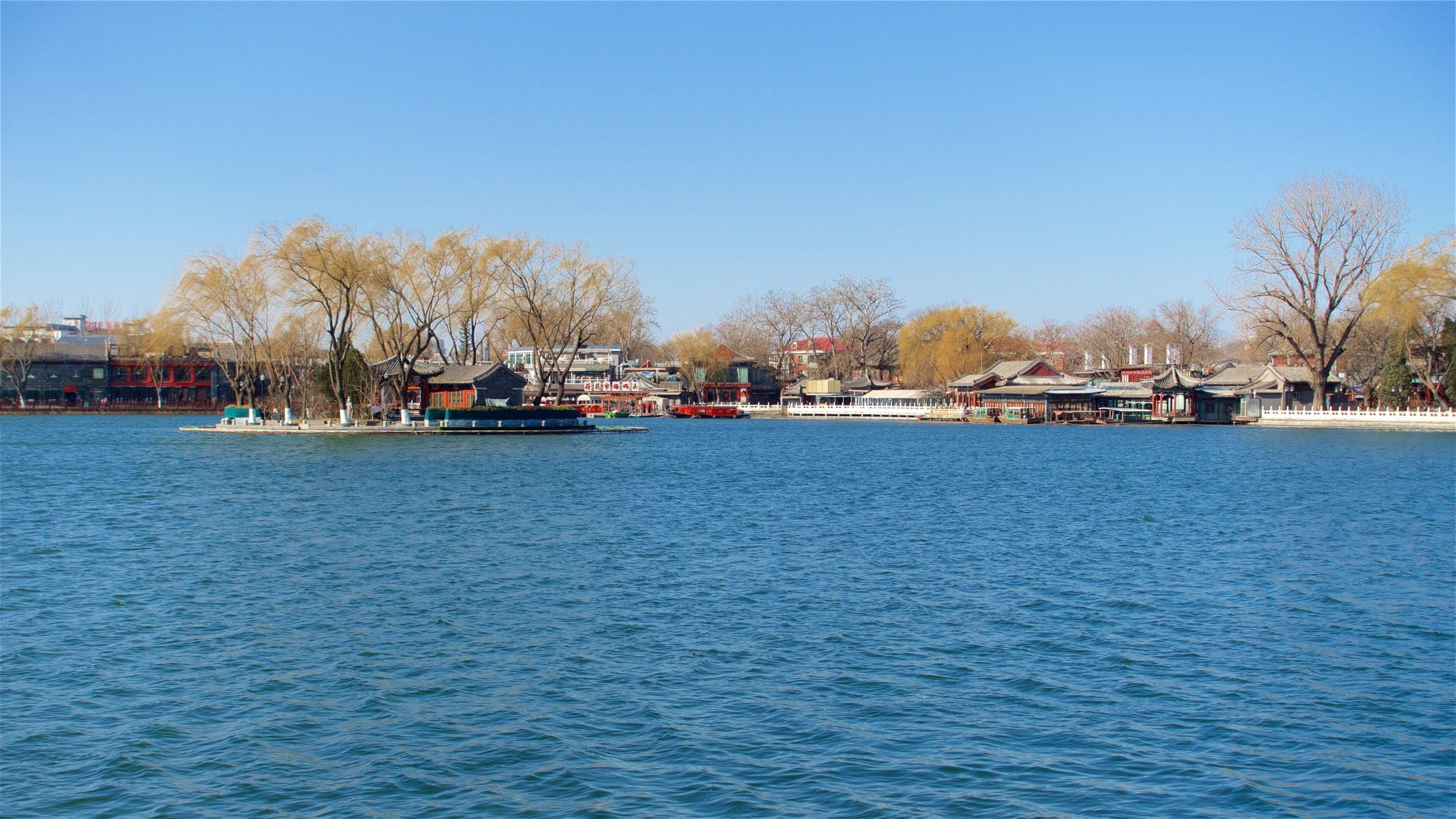 Houhai Lake featuring a lake or waterhole