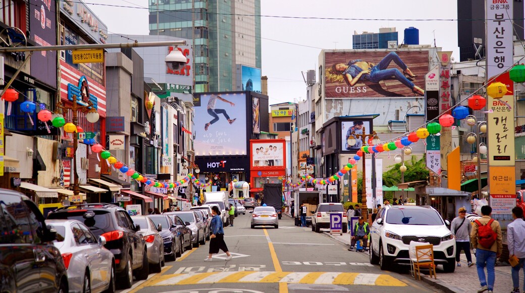 Gwangbokro Culture and Fashion Street showing signage, a city and cbd