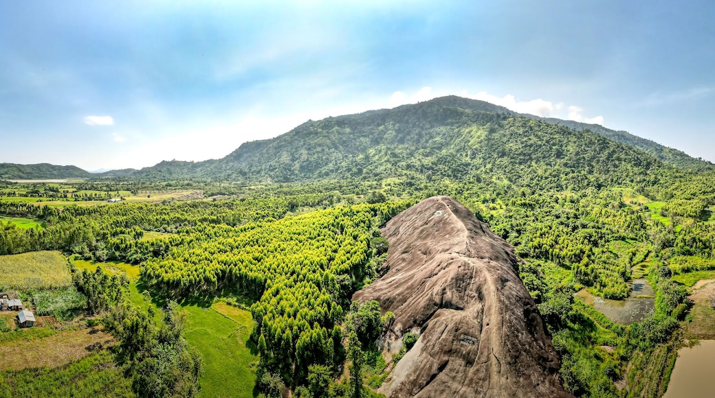 Mother Elephant Stone in Chu Yang Sin mountain range, Dak Lak province, Vietnam-A giant rock shaped like an elephant, so people here call: "rock mother elephant ".