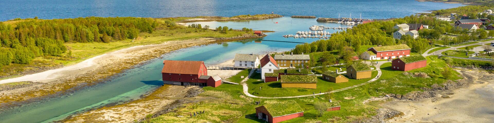 Luftaufnahme von Kjerringøy in Norwegen