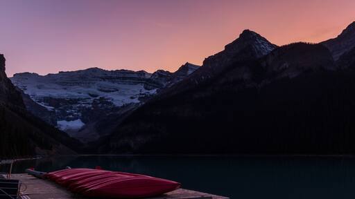 Sunrise Scene in the Canadian Rockies at Lake Louise Banff Canada