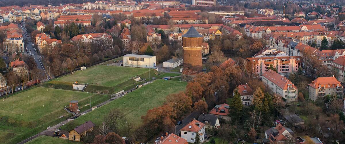 old water tower Probstheida in the residential district of Stötteritz in Leipzig, Germany
