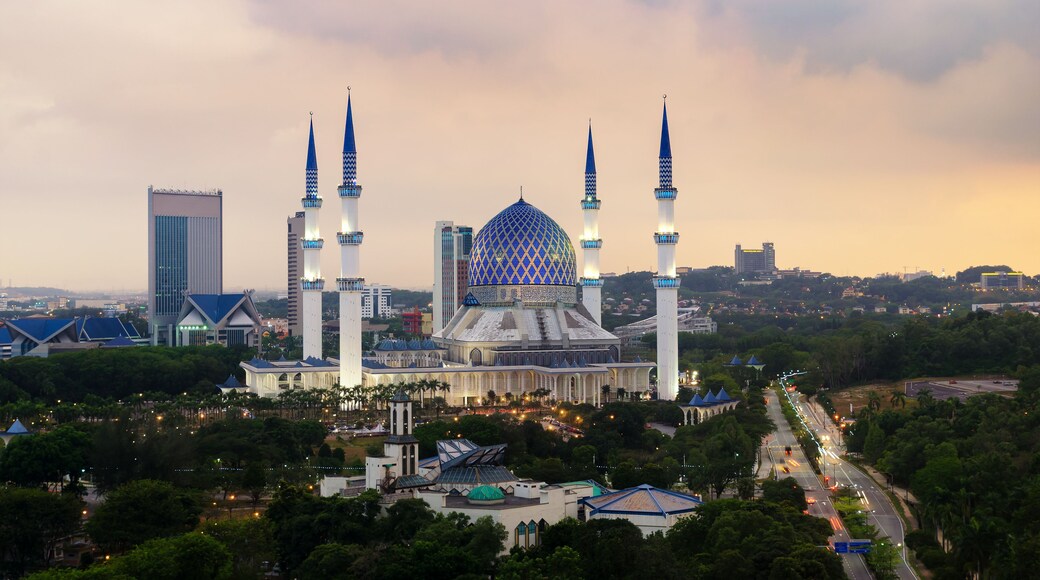 The beautiful Sultan Salahuddin Abdul Aziz Shah Mosque (also known as the Blue Mosque) located at Shah Alam, Selangor, Malaysia..