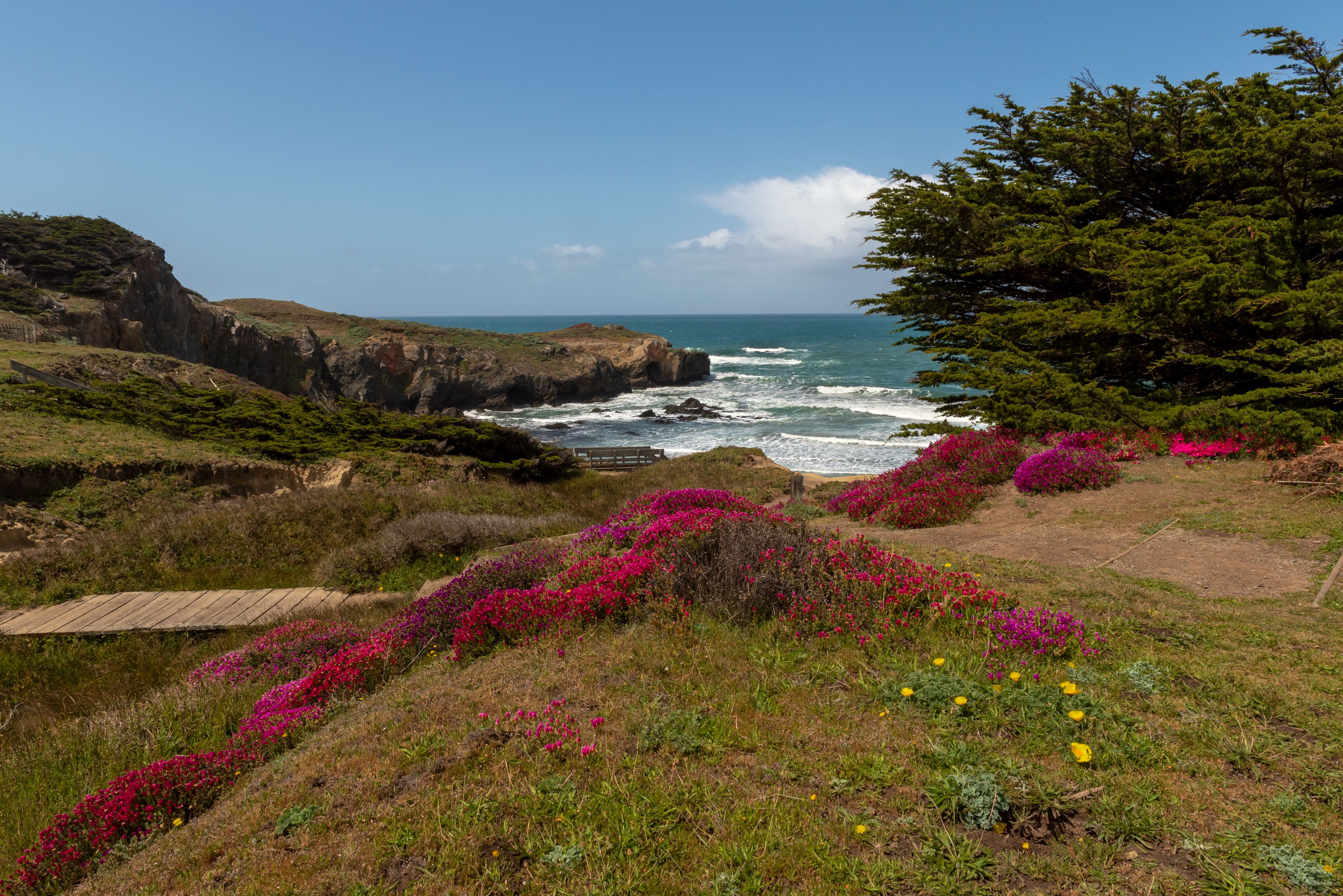 Shoreline of Stewarts Point, California, USA, an unincorporated community in Sonoma County, California, USA
