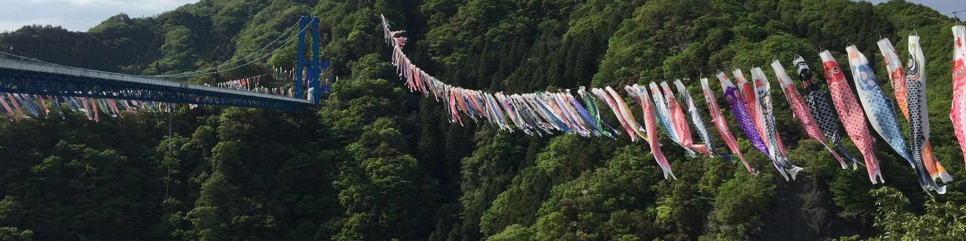 Ryujin ohtsuribashi. 
You can enjoy a
100m Bungee jumping at this bridge.