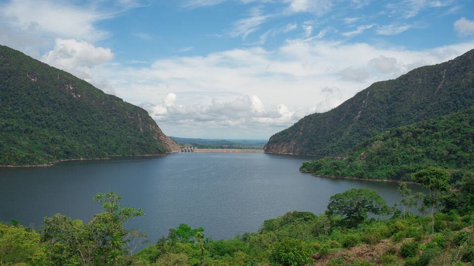 Hydrosogamoso dam Santander Colombia of the Sogamoso Hydroelectric Isagen