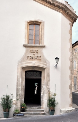 The ruined chateau atop this town once belonged to the Marquis de Sade, but is now owned by Pierre Cardin. We visited on a particularly spooky day, but the Cafe de France was a welcoming sight.