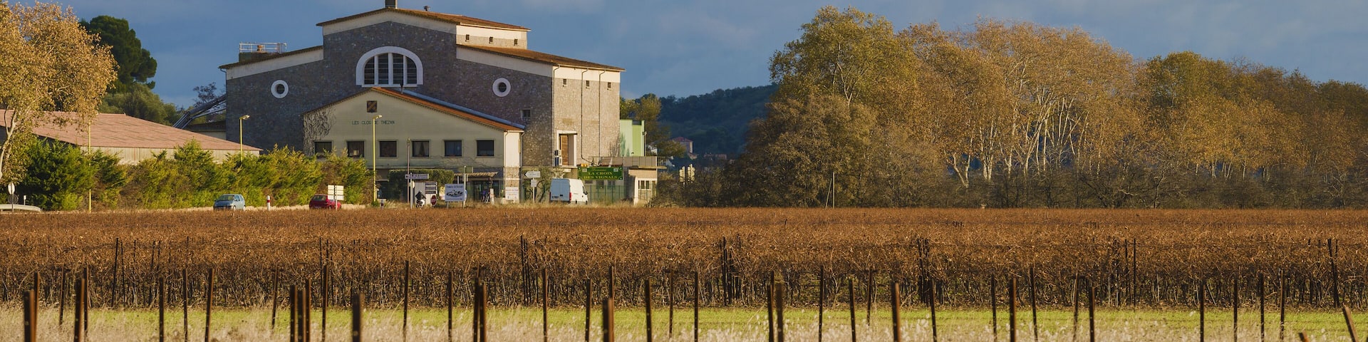 The winemaking cooperative from Nortwest. Thézan-lès-Béziers, Hérault, France.
