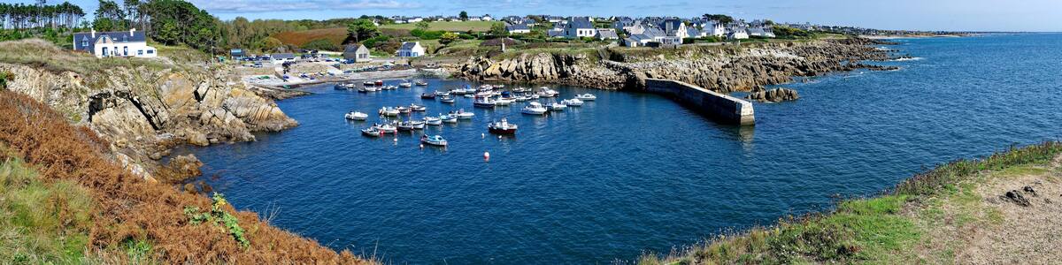 Panorama, Port de Pors-Poulhan, Plouhinec, Cap-Sizun, GR34, Finistère, Bretagne, France