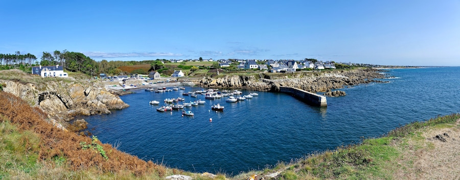 Panorama, Port de Pors-Poulhan, Plouhinec, Cap-Sizun, GR34, Finistère, Bretagne, France