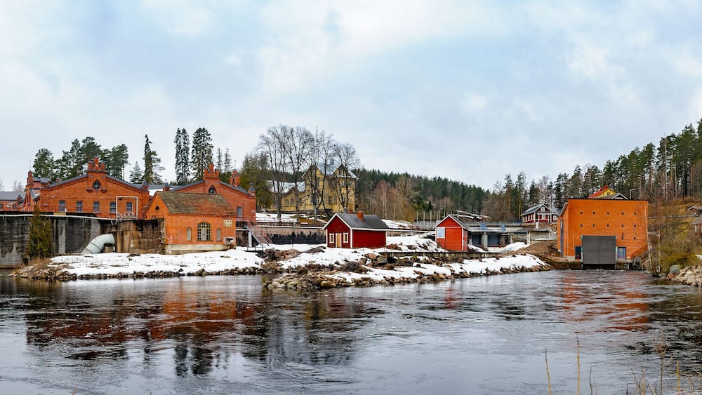 Panorama view to former Verla Groundwood and Board Mill