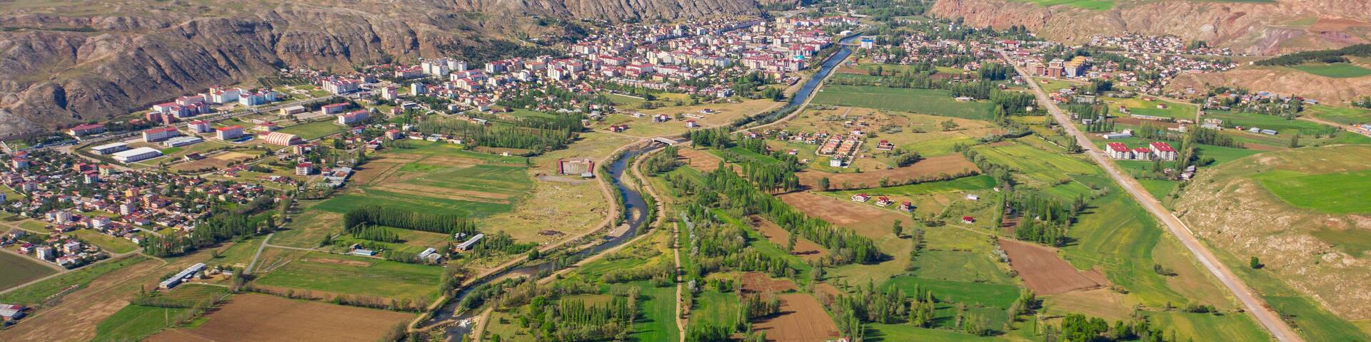Aerial view of Zara district Sivas Turkey