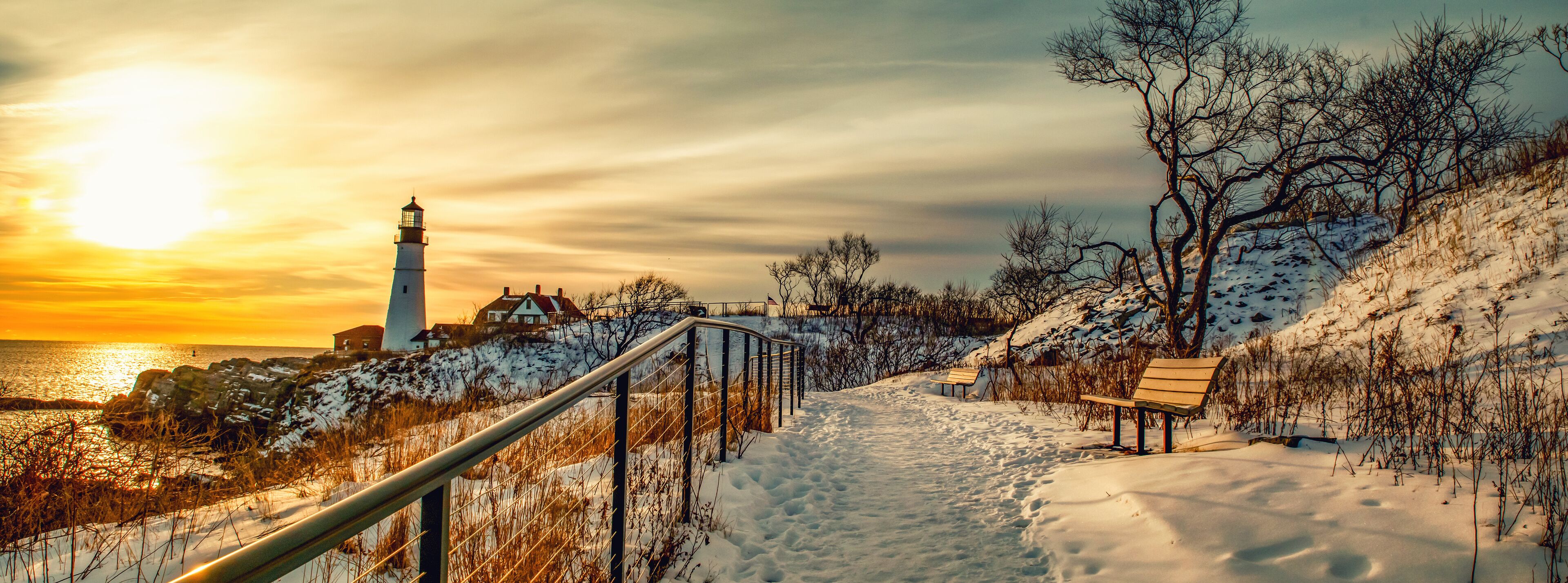 Portland Head Lighthouse at Cape Elizabeth, Maine, USA.