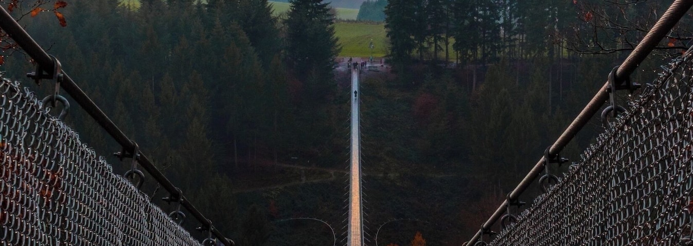 A suspension bridge in Germany. It is one of the longest bridges in Germany.
#Germany #nature #landscape