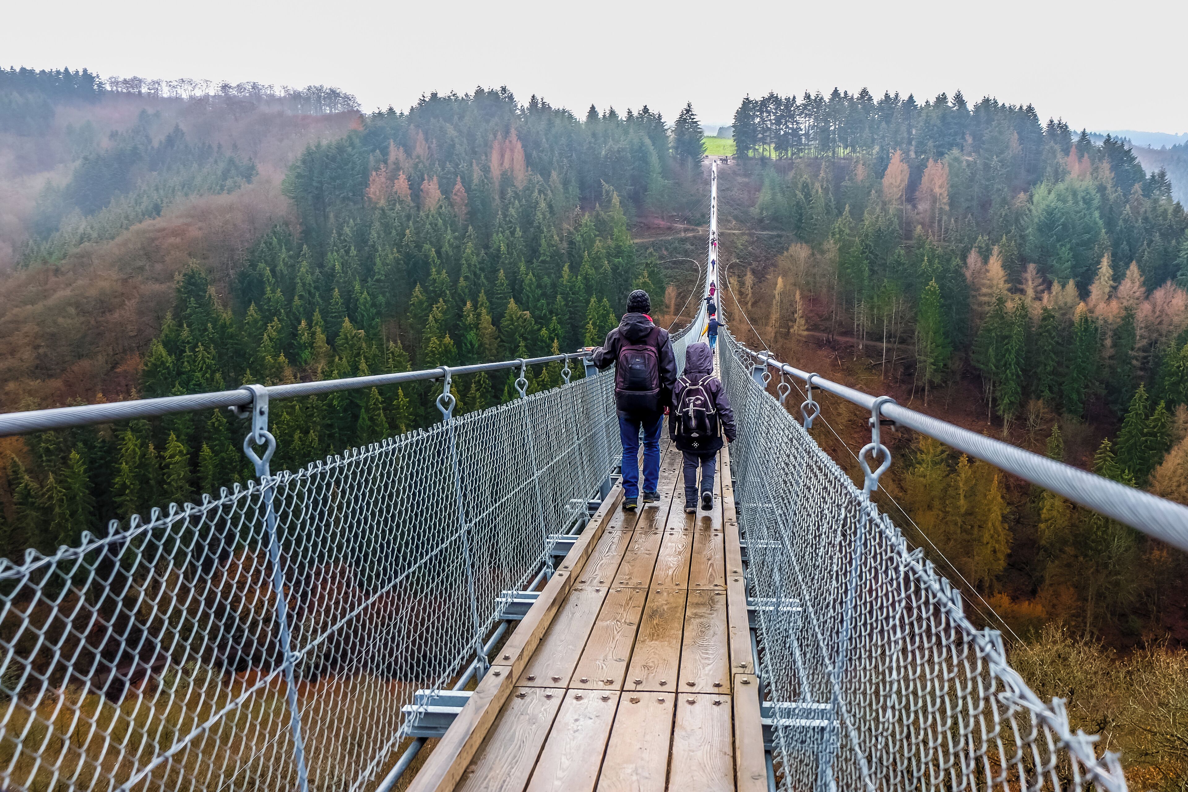 We ended the year with a little road trip and a stop at the Geierlay Suspension Bridge. What a thrill!  Back and forth it's 360m, suspended 100m up in the air! #OnTheRoad