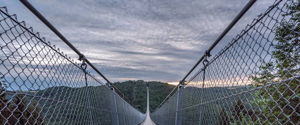 The longest suspension bridge in Germany. Only at sunrise you can have this place on for you.
#Perspectives