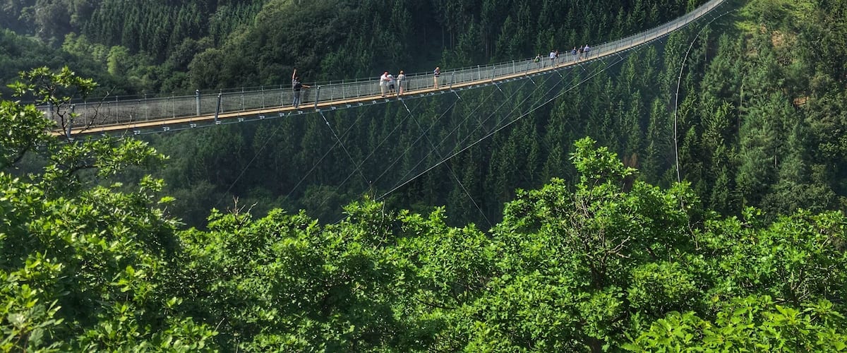 Germany's longest and highest hanging bridge in Mรถrsdorf..