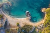 Aerial view of Tarrafal beach in Santiago island in Cape Verde - Cabo Verde