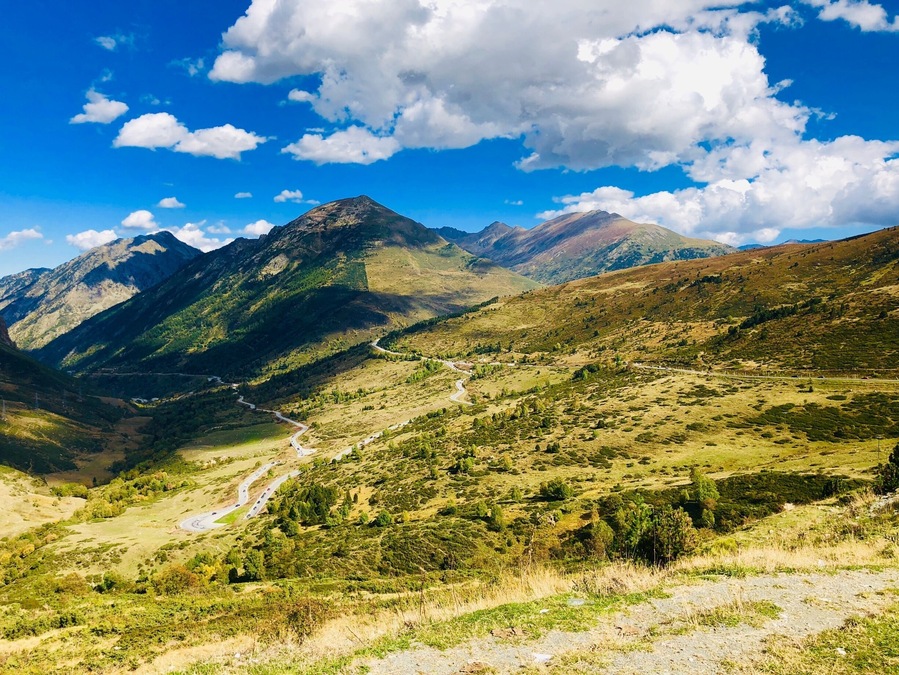 As you travel the borders of France and Andorra there is a lay-by where you can really get the feel of the Pyrenees all around you.