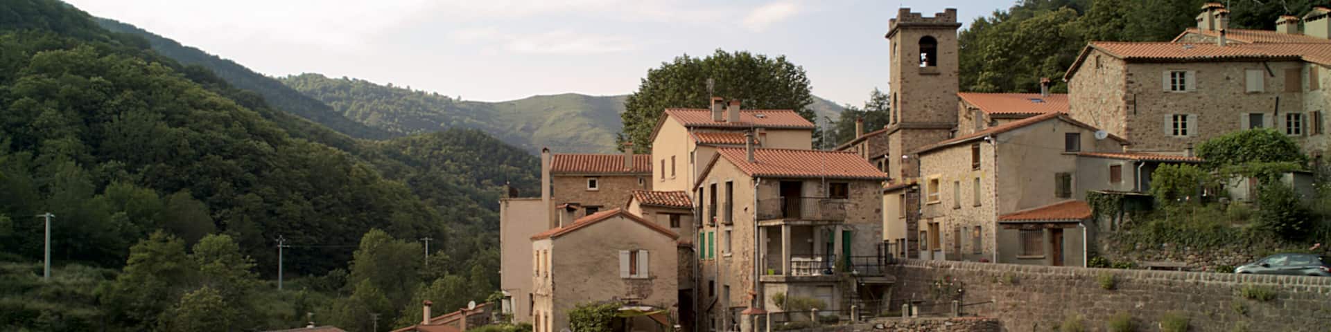 Vue générale, Lamanère (Pyrénées-Orientales, Languedoc-Roussillon, France)