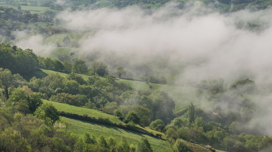Valley of Duzou River near Saint-Cyprien-sur-Dourdou, Aveyron, France