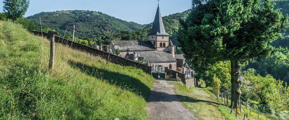 Saint Peter Church of Grand-Vabre, commune of Conques-en-Rouergue, Aveyron, France