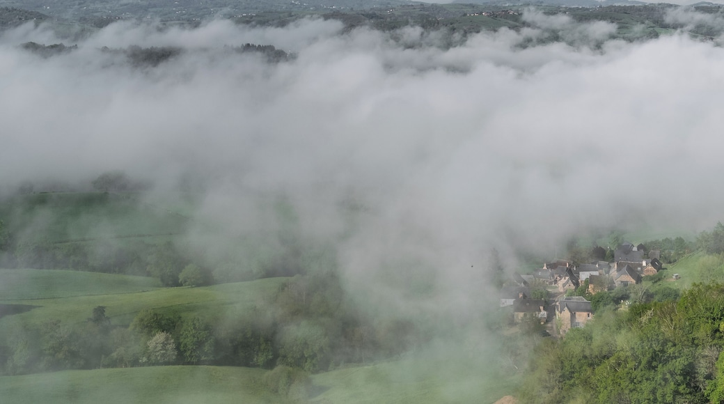 Valley of Duzou River near Saint-Cyprien-sur-Dourdou, Aveyron, France