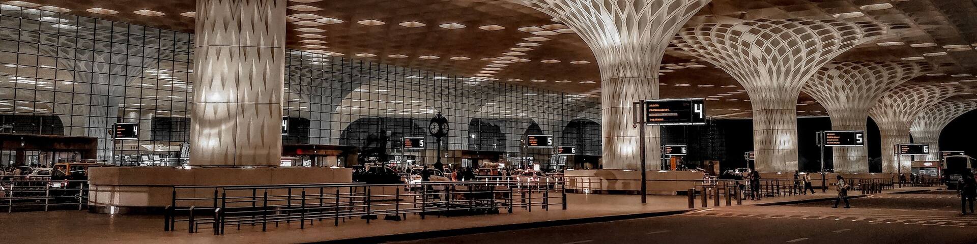 Scenic shot of the Outside part of Mumbai airport departure section