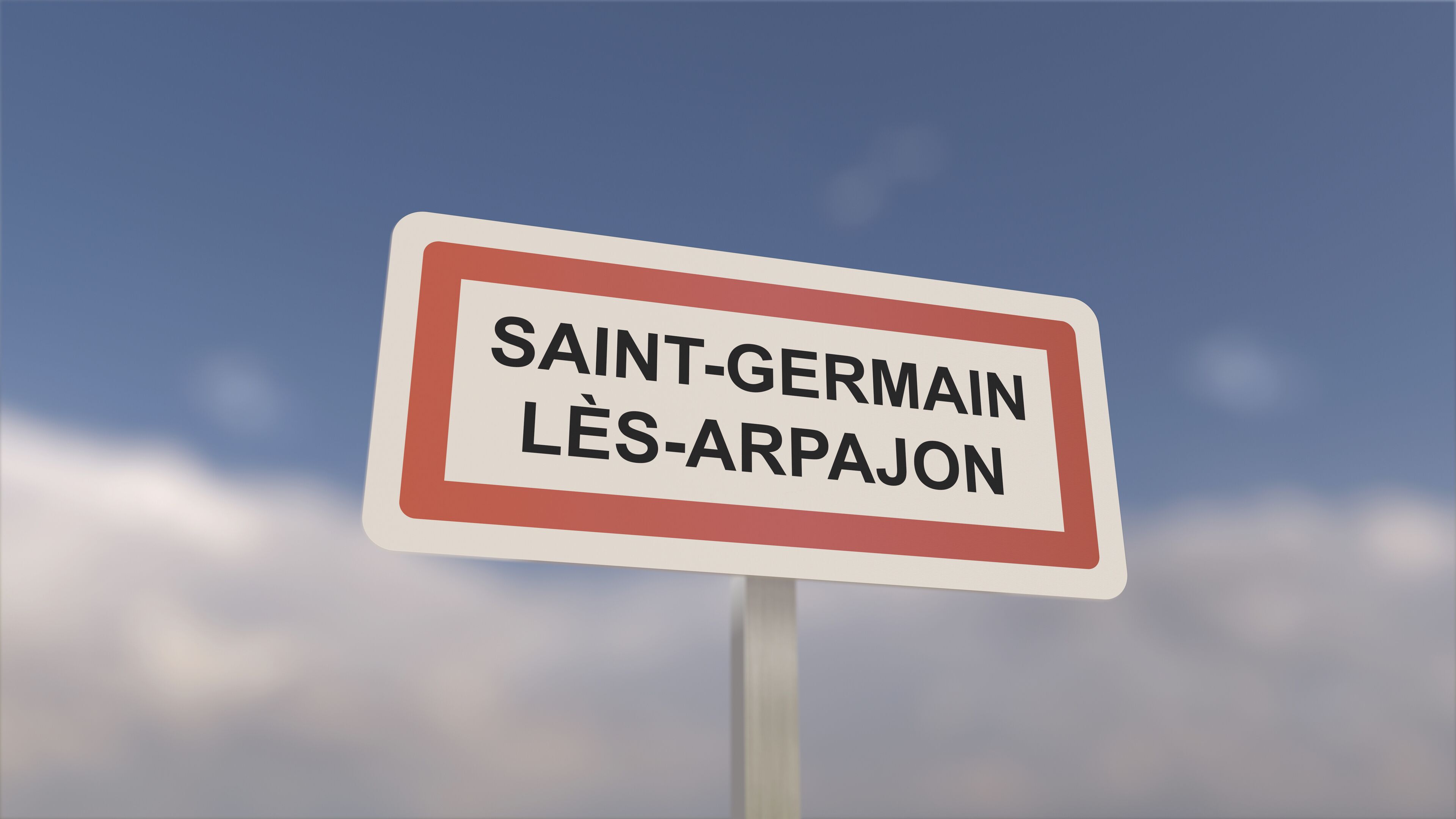 A sign with the text 'SAINT-GERMAIN L'ES-ARPAJON'.