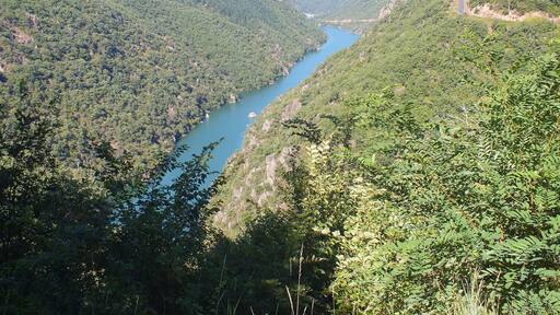 Pinet is a power station in the commune of lSaint-Victor-et Melvieu in southern Aveyron. The barrage raises the level of the Tarn by 40m. From upstream.