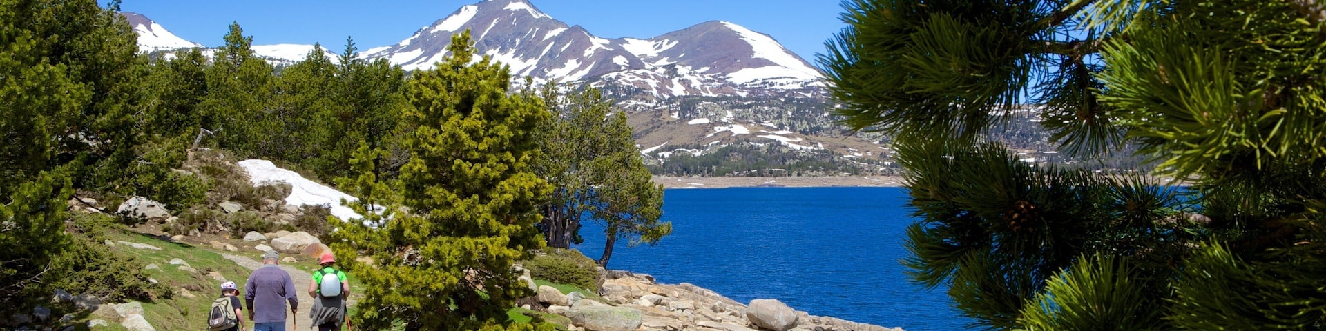 Font-Romeu-Odeillo-Via featuring hiking or walking, a lake or waterhole and tranquil scenes