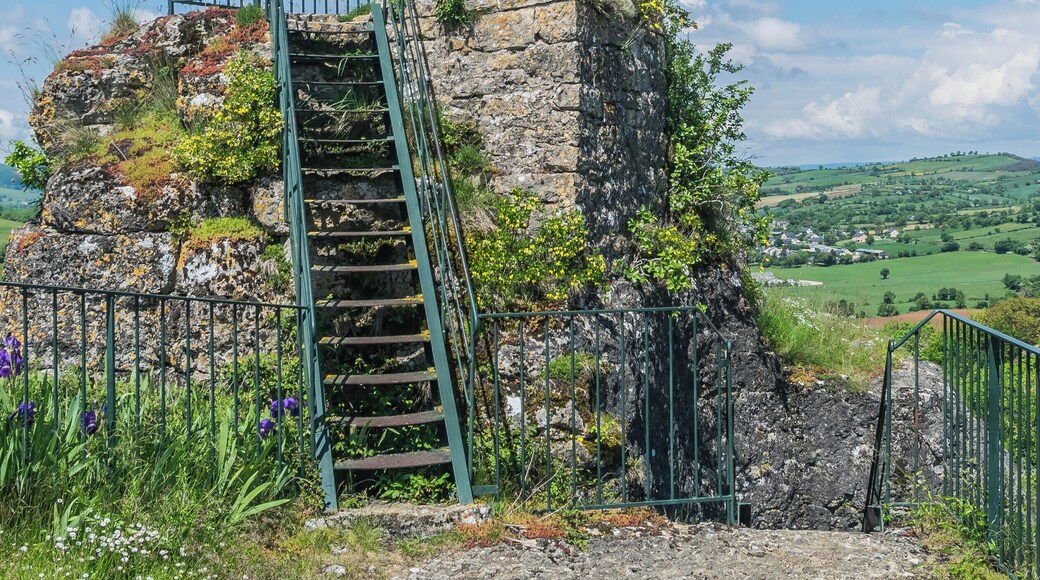 Statue of Madonna in La Roque-Valzergues, commune of Saint-Saturnin-de-Lenne, Aveyron, France