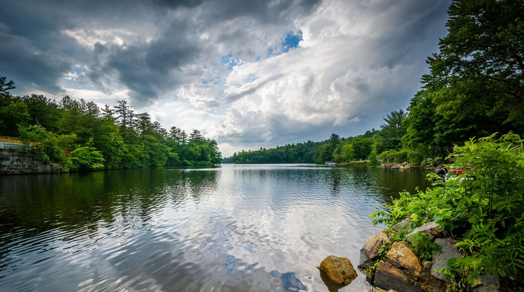 Storm clouds over the Piscataquog River, in Manchester, New Ham
