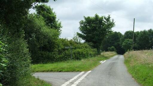 Green Road junction Road junction near to Aspall, Suffolk.