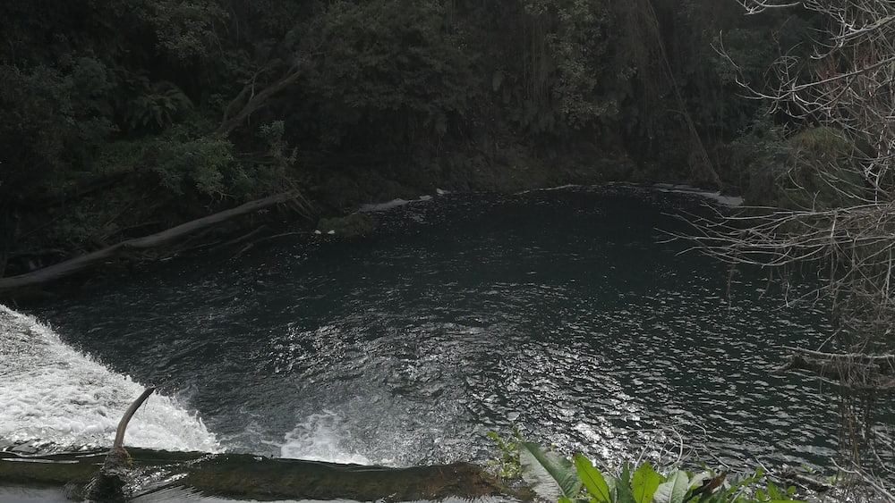 From the top of the falls.