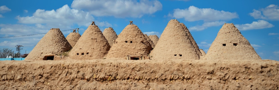 Traditional beehive mud brick desert houses, Harran near the Syrian border, Turkey