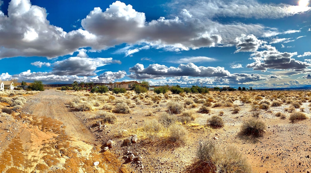 Dark clouds over the desert in Moapa Valley