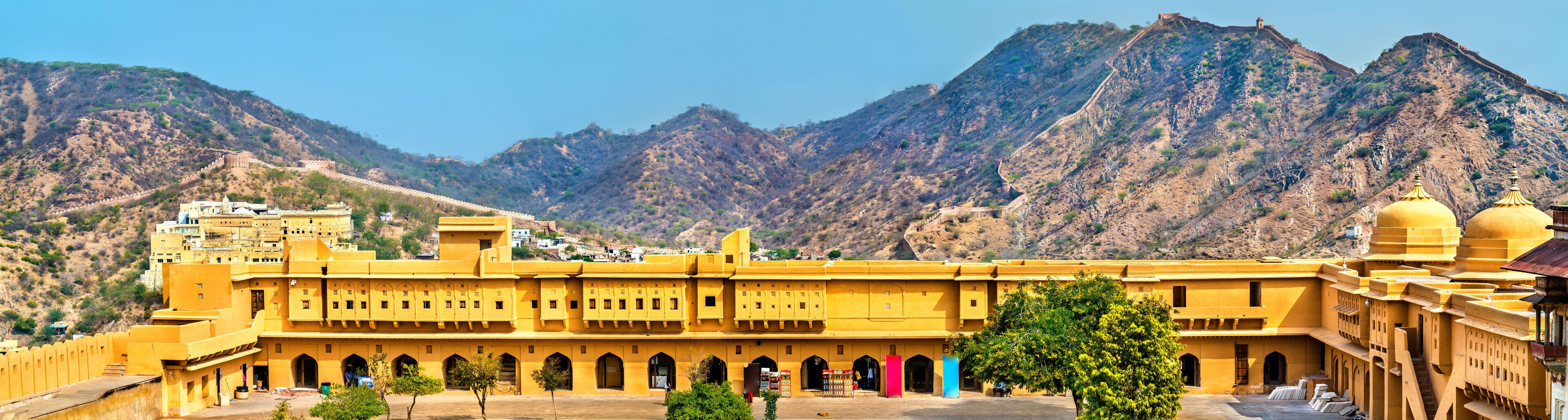 View of Amer Fort in Jaipur. A major tourist attraction in Rajasthan, India