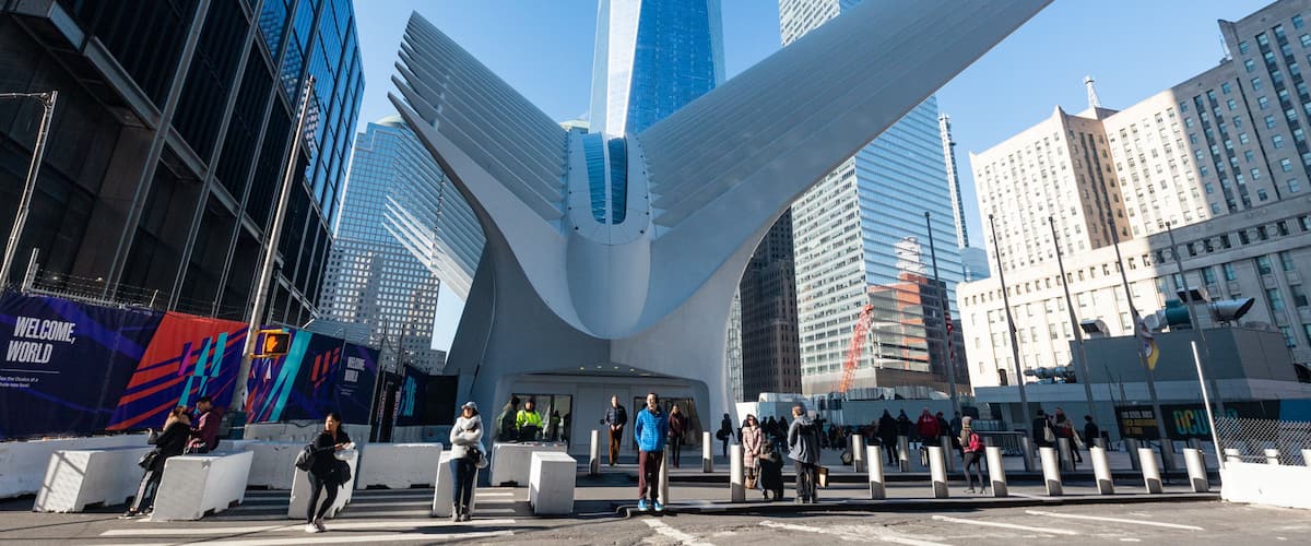The Oculus which includes outdoor art, street scenes and a city