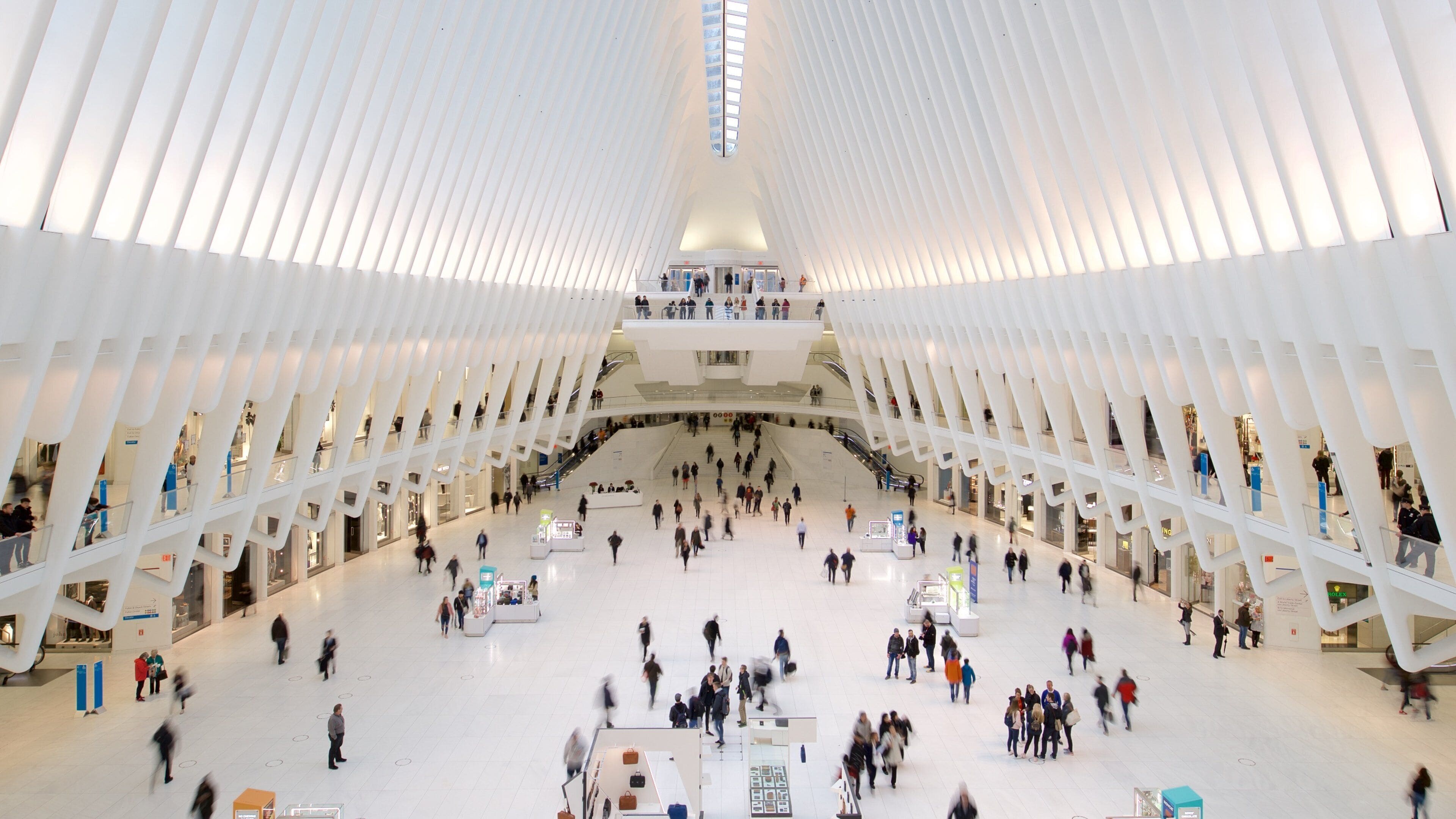 The Oculus which includes interior views as well as a small group of people