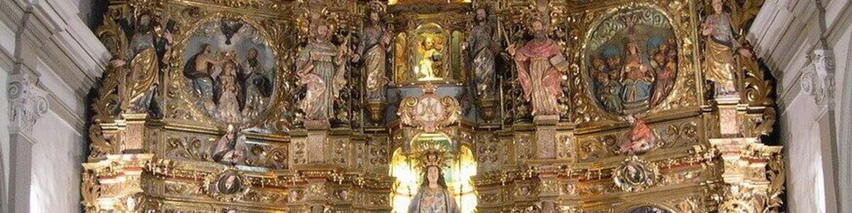 Baroque altarpiece (1704) in Mare de Déu dels Àngels church in Casserres, Berguedà, Catalonia