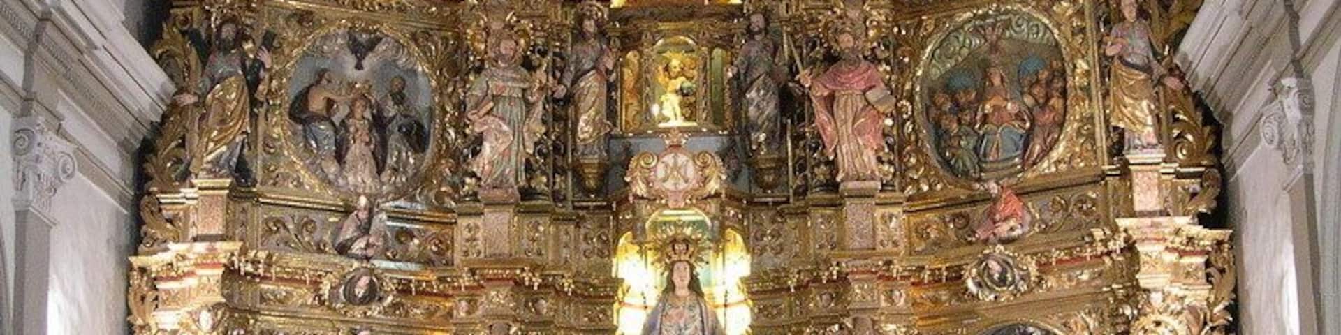 Baroque altarpiece (1704) in Mare de Déu dels Àngels church in Casserres, Berguedà, Catalonia