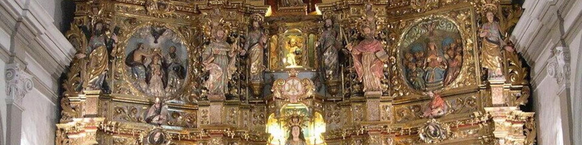 Baroque altarpiece (1704) in Mare de Déu dels Àngels church in Casserres, Berguedà, Catalonia