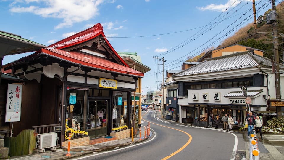 Miyanoshita showing street scenes