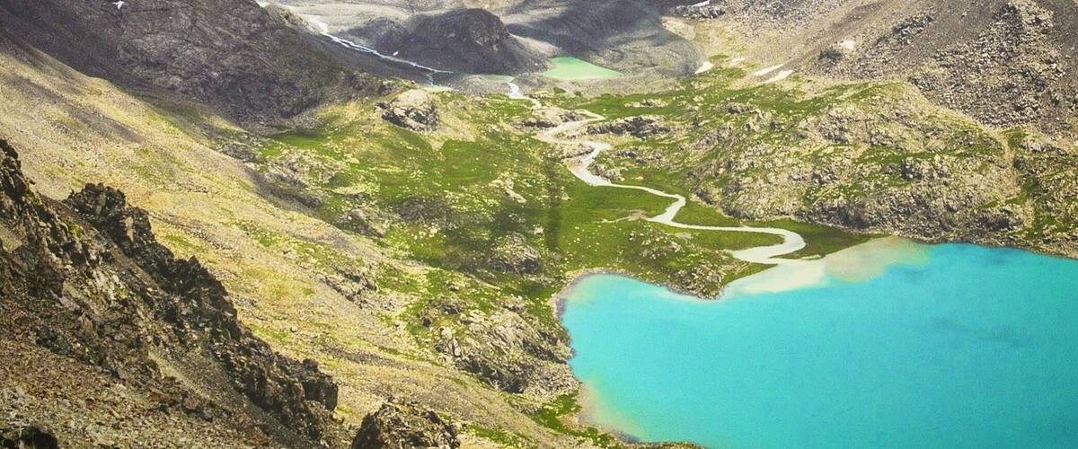The source of the Ala-Kul lake in Kyrgyzstan.