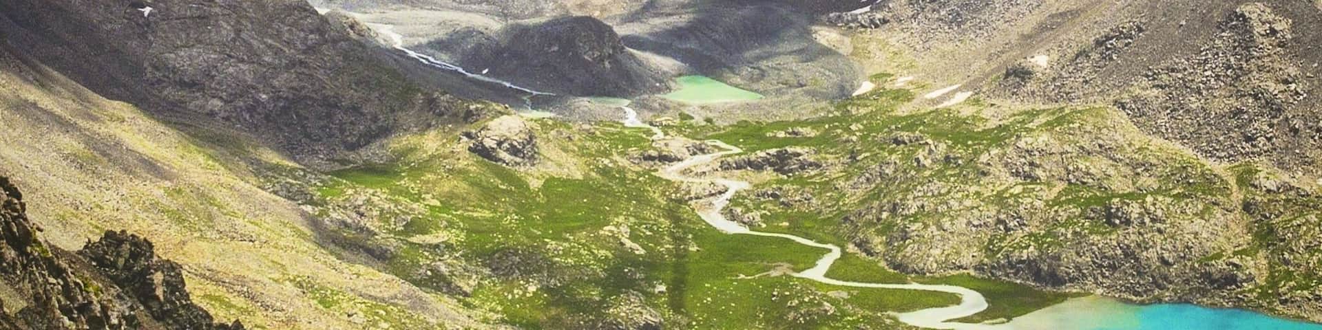 The source of the Ala-Kul lake in Kyrgyzstan.
