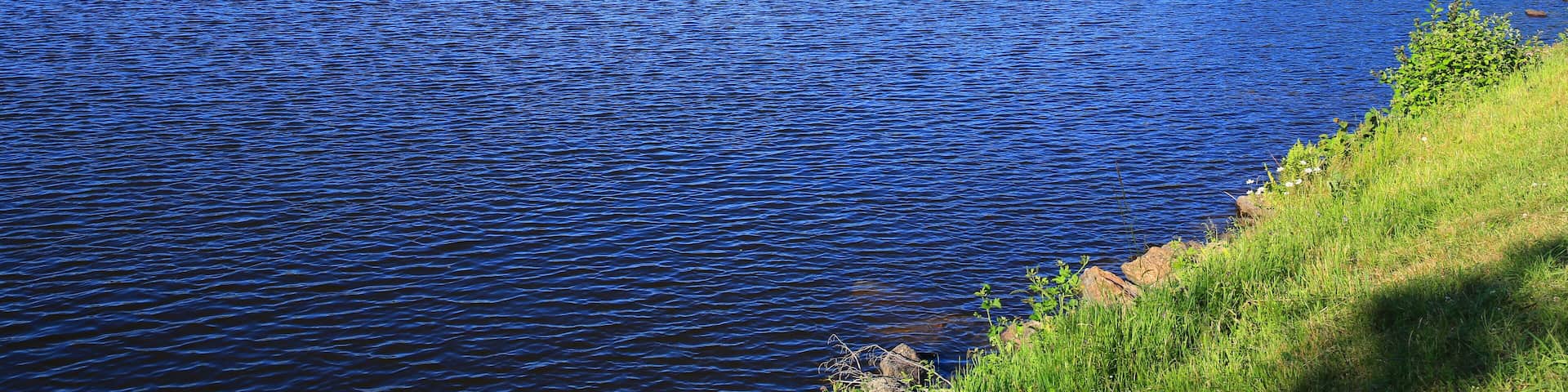 The idyllic Lake Saint-Agnan in the Parc Naturel Regional de Morvan, Burgundy, France