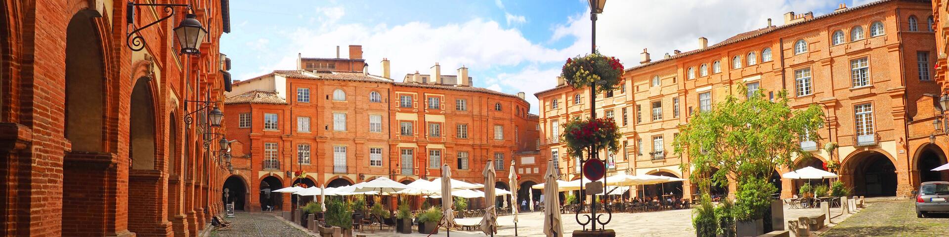 Place Nationale is a place located in the city of Montauban in France. Rebuilt in the 17th century after two fires, it is the heart of the city