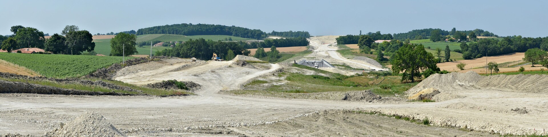 A site of LGV Sud Europe Atlantique construction, near road D 7, ChĂątignac, Charente, France.