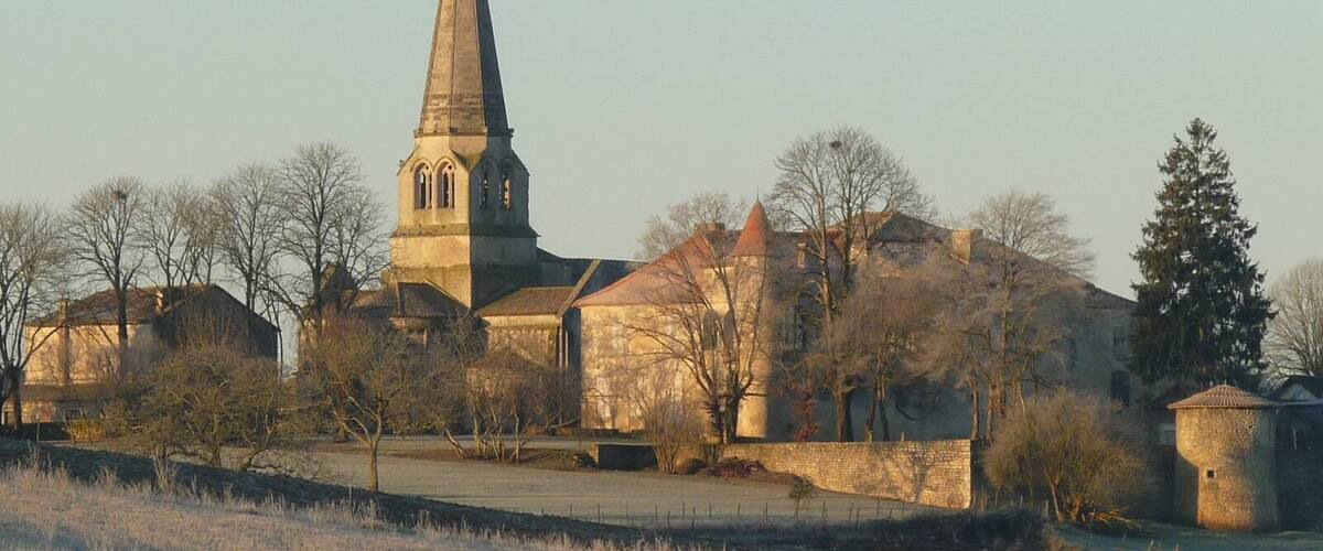 view in winter of Charmant, Charente, SW France